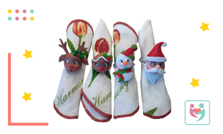 Porta Guardanapos de Natal em Biscuit | Natal Pequenos Encantos cursos